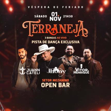 Show Terraneja com Jhony Quadros, Juann Cateli e Vitor & Henrique no Terra SP