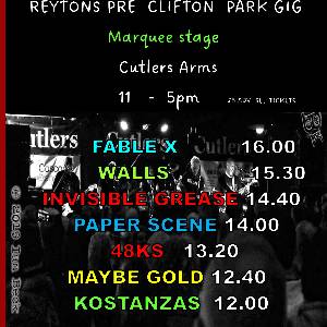 Reytons pre gig marquee indie stage Cutlers Arms