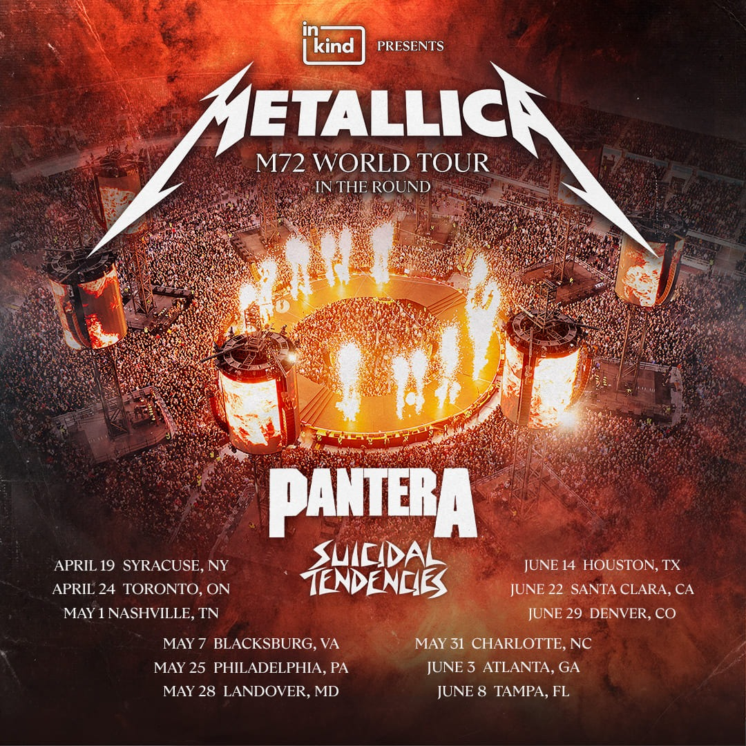 Pantera and Metallica Tour Poster 2025: M72 World Tour