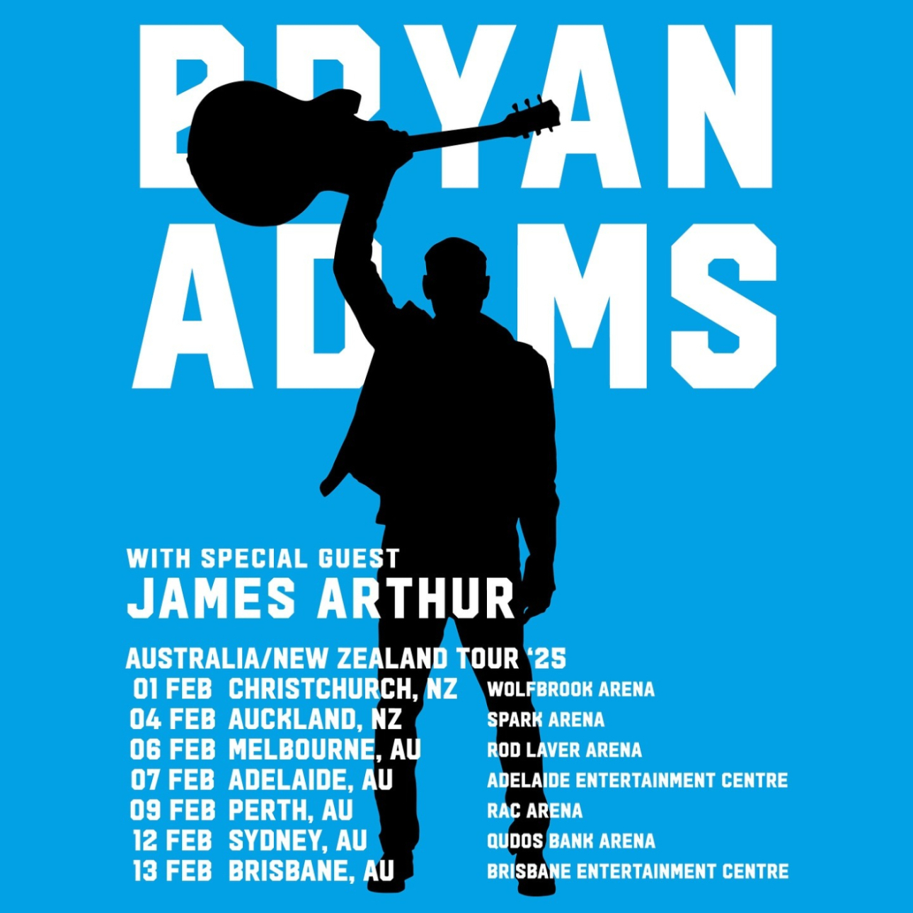 Bryan Adams So Happy It Hurts Tour Poster 2025 (Australia and New Zealand)