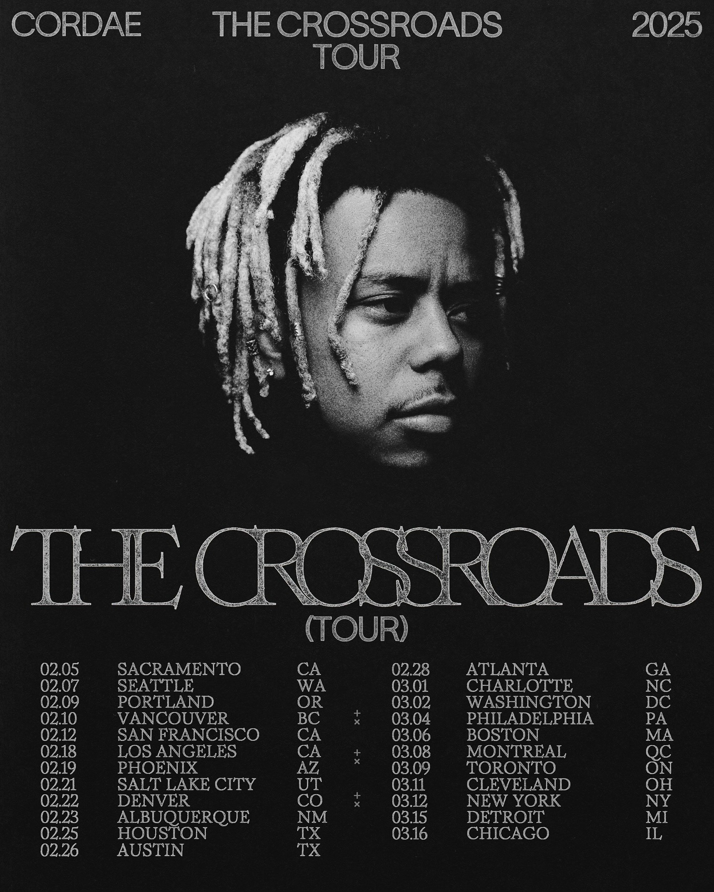 Cordae The Crossroads Tour Poster 2025