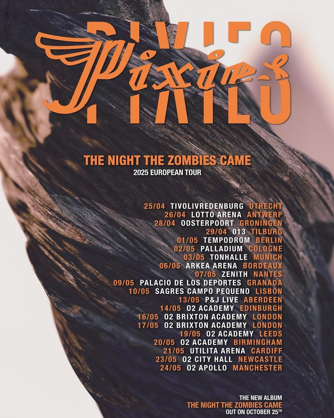 Pixies THE NIGHT THE ZOMBIES CAME - 2025 EUROPEAN TOUR Poster