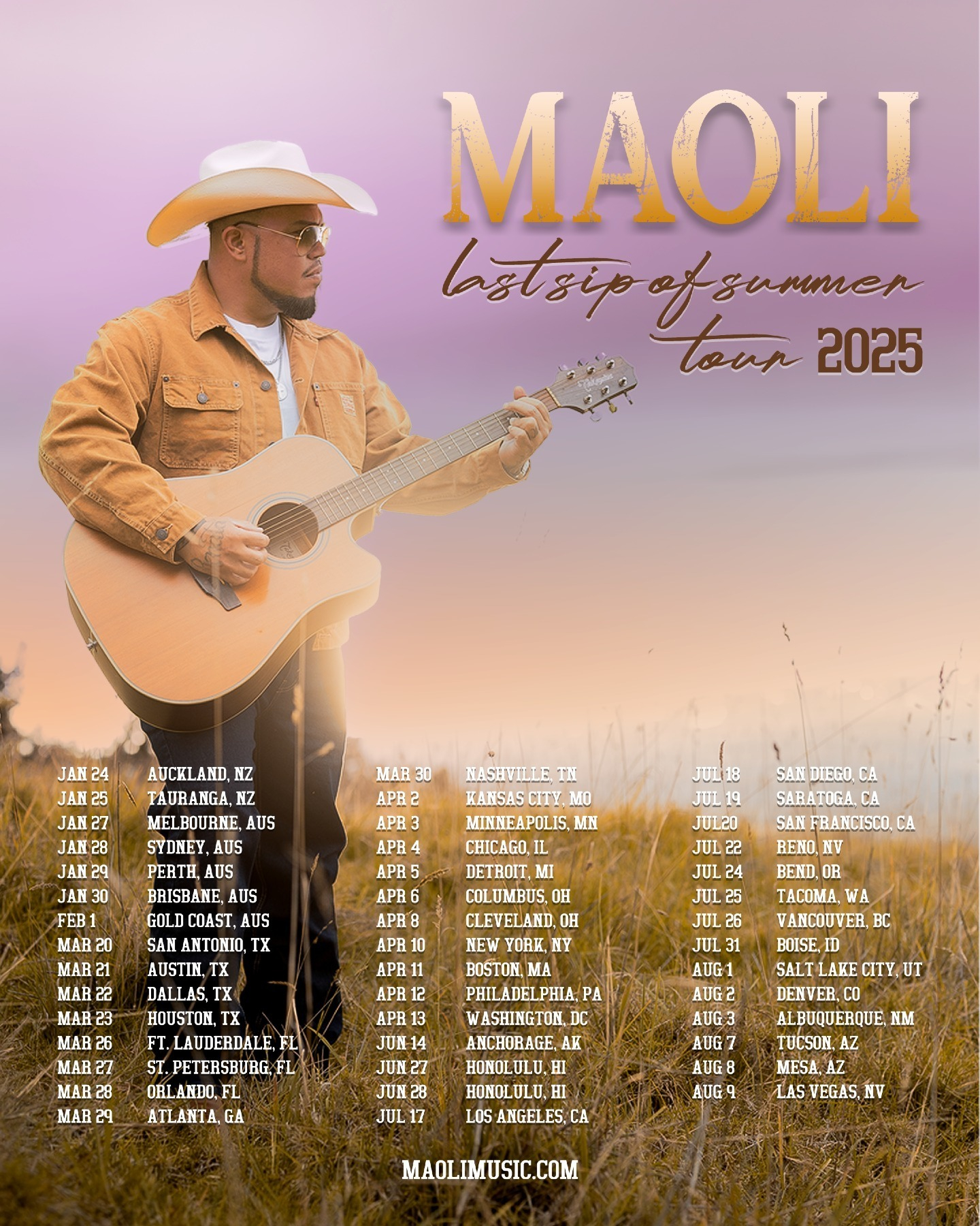 Maoli Last Sip Of Summer Tour 2025 Poster