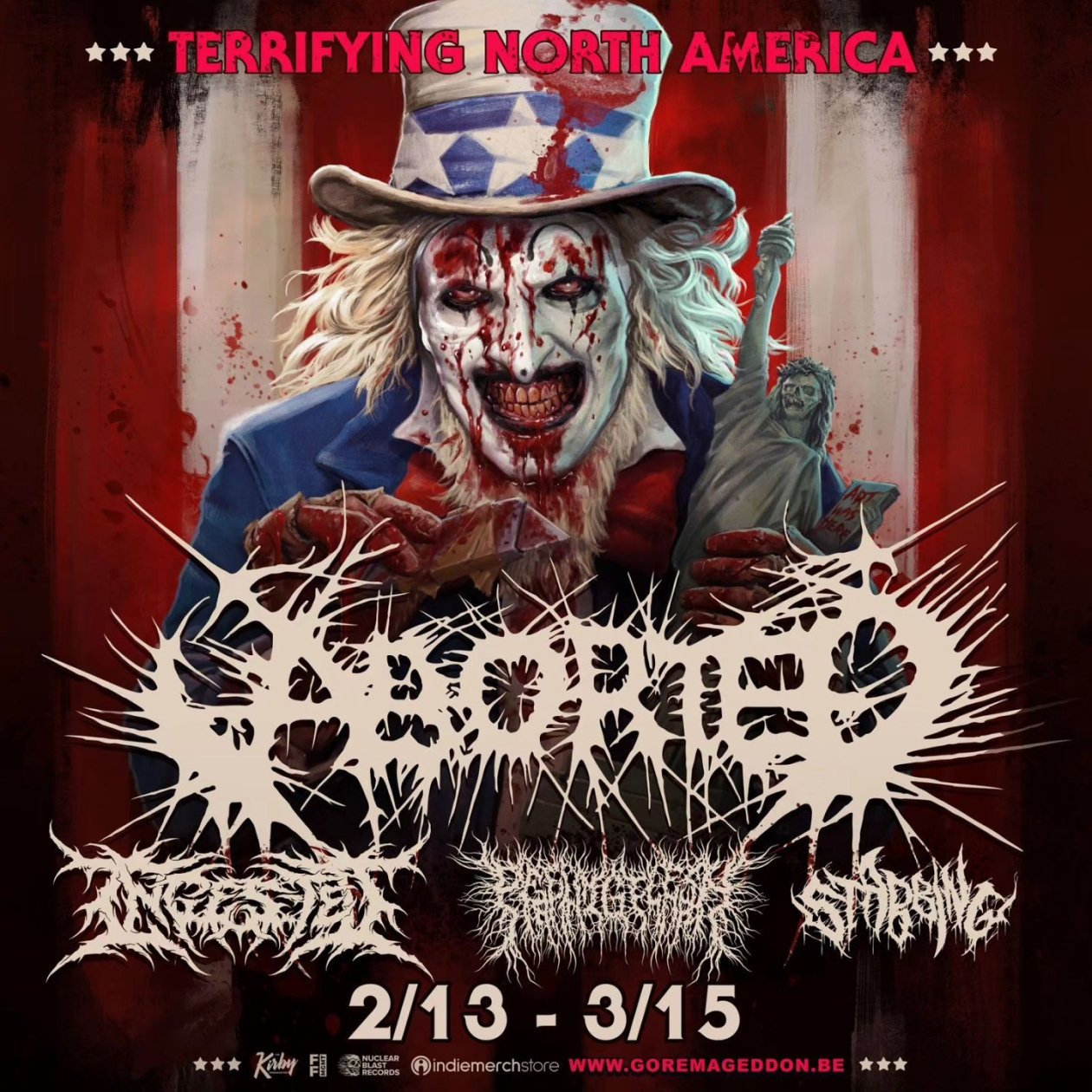 Aborted Terrifying North America Tour Poster 2025