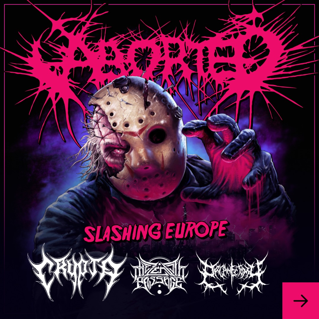 Aborted Slashing Europe Tour Poster 2025