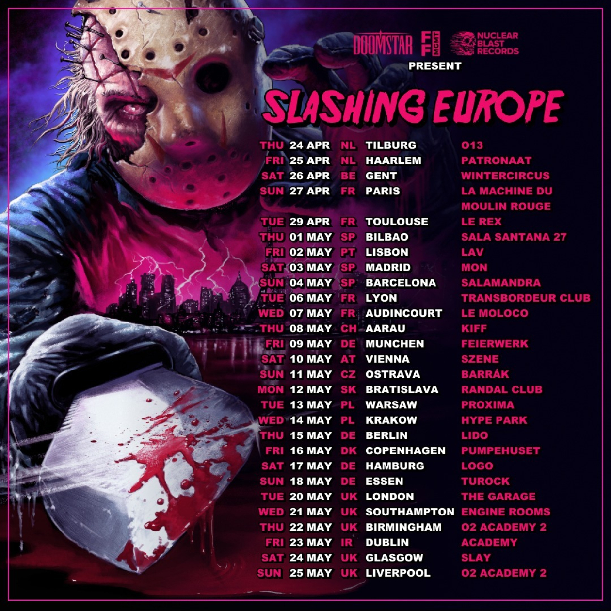 Aborted Slashing Europe Tour Poster 2025