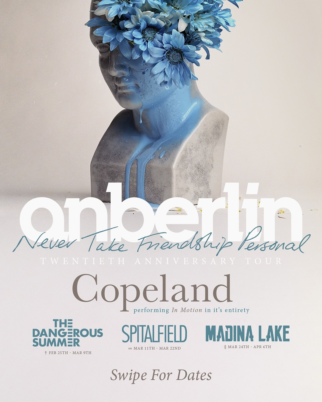 Anberlin Never Take Friendship Personal 20th Anniversary Tour Poster