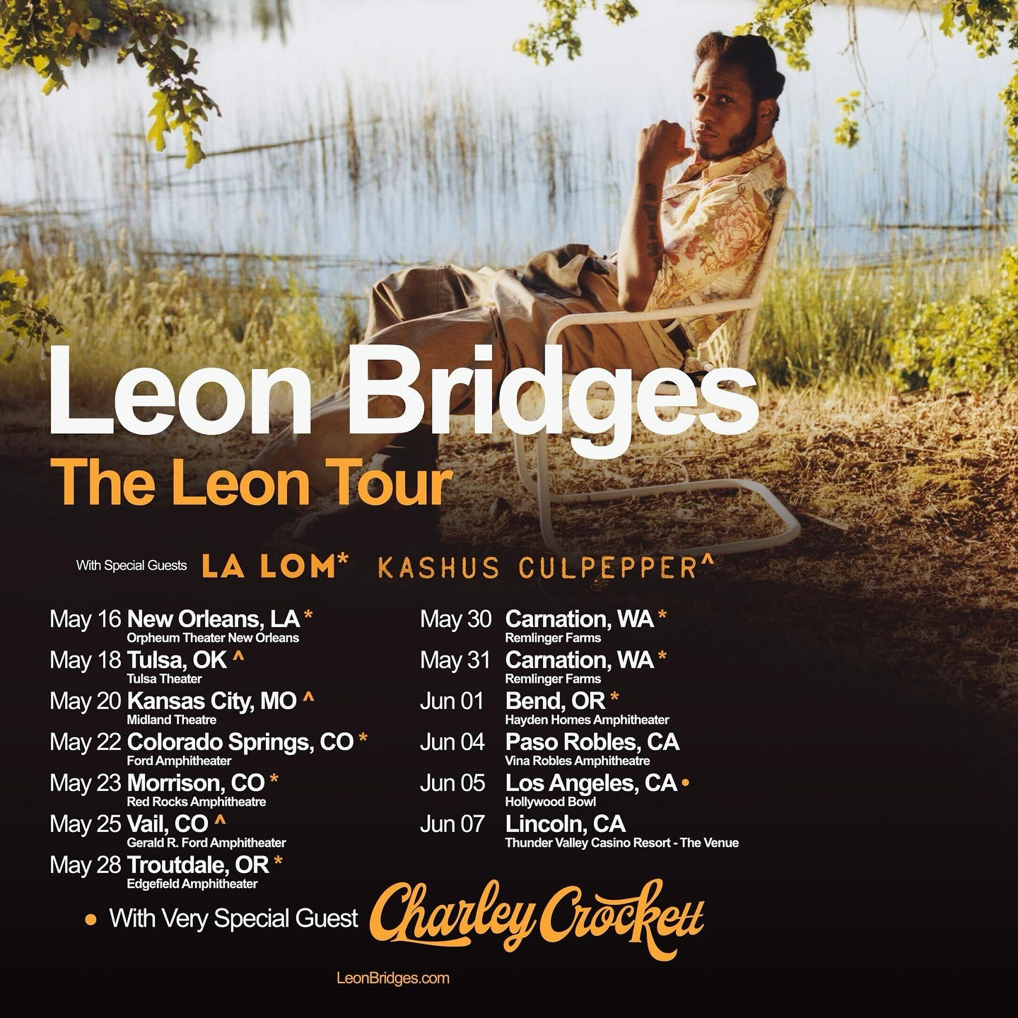 Leon Bridges The Leon tour Poster 2025