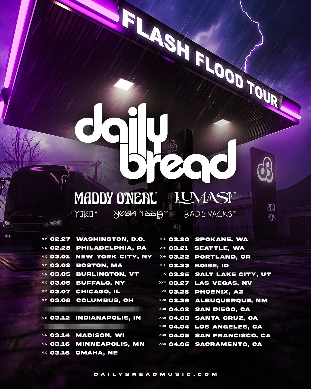 Daily Bread Flash Flood Tour Poster