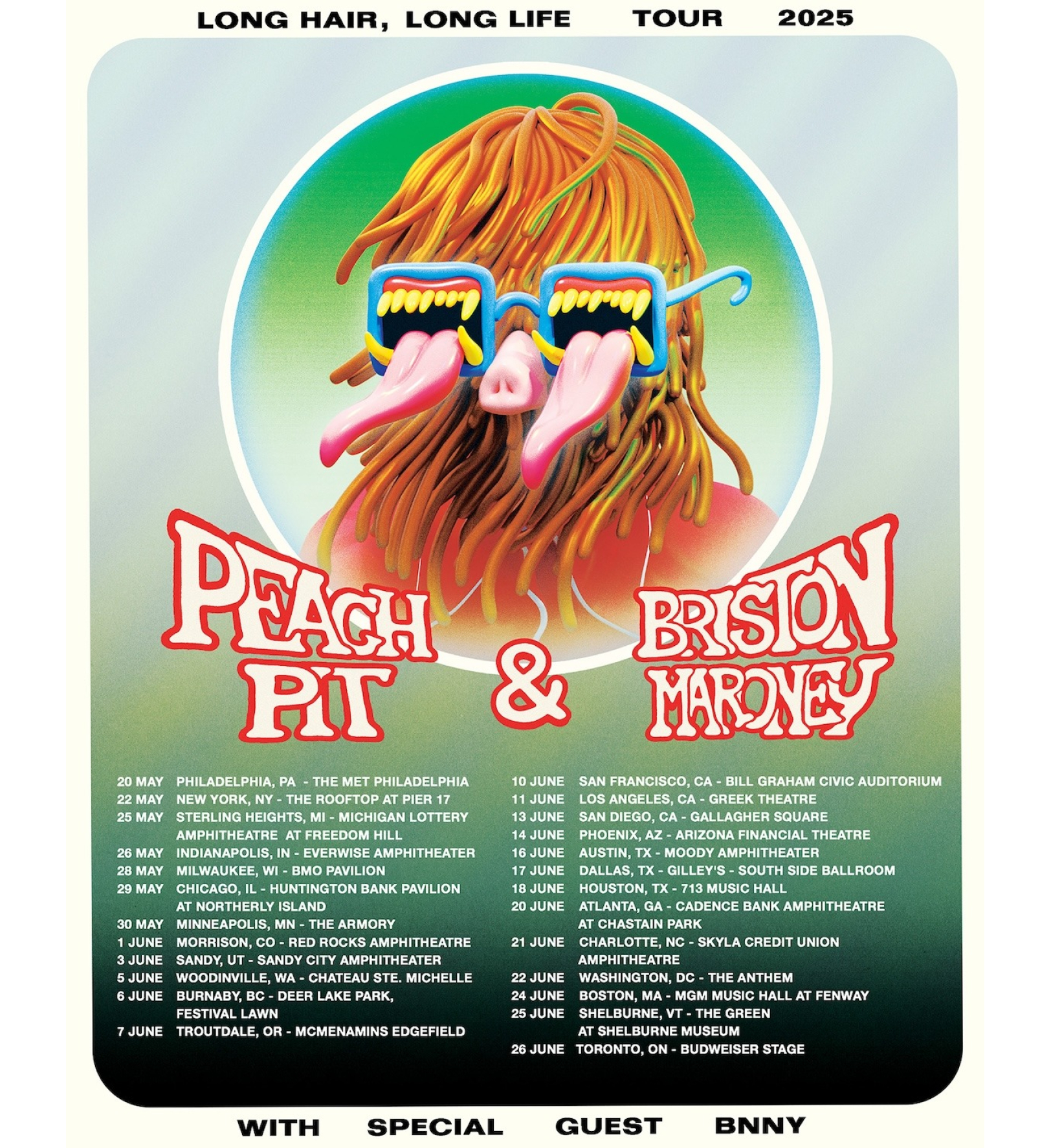 Peach Pit LONG HAIR, LONG LIFE! It’s a Tour! Of North America! Poster