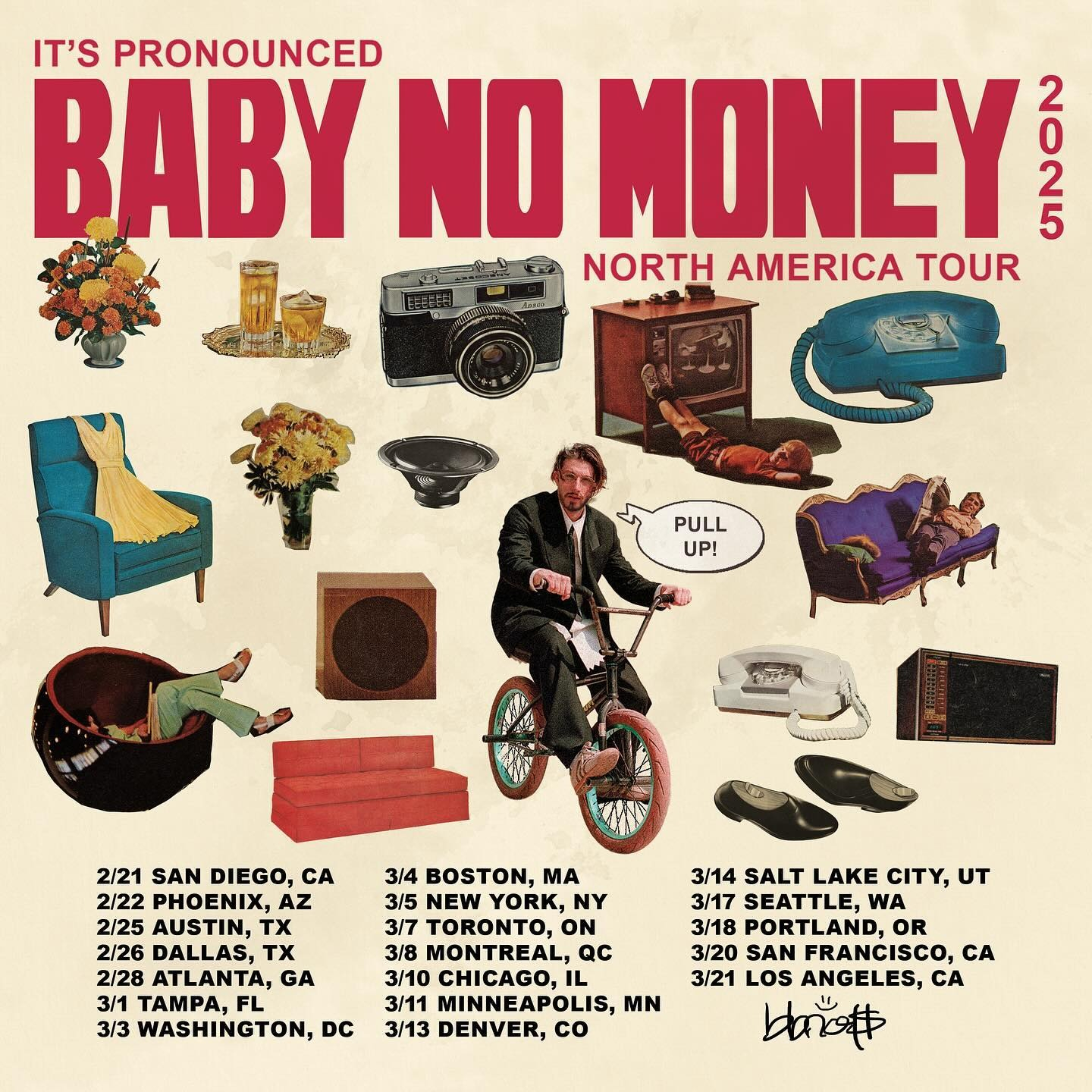 bbno$ It’s Pronounced Baby No Money tour poster 2025