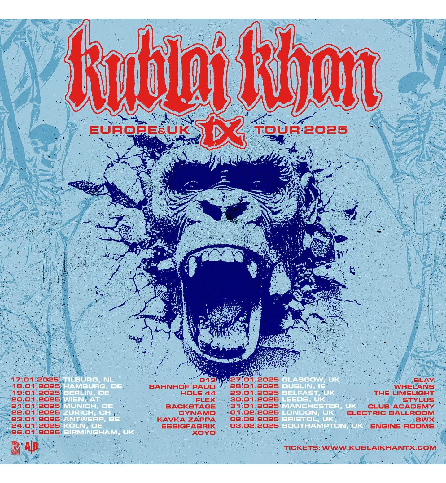 Kublai Khan Tour Poster 2025 (Europe)