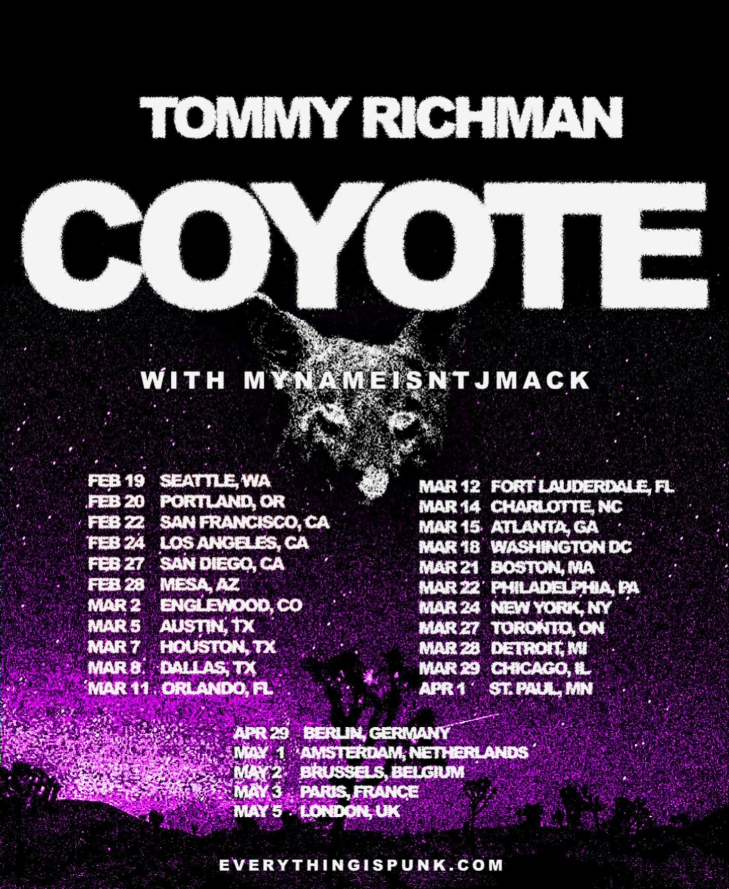 Tommy Richman Coyote Tour 2025 Poster