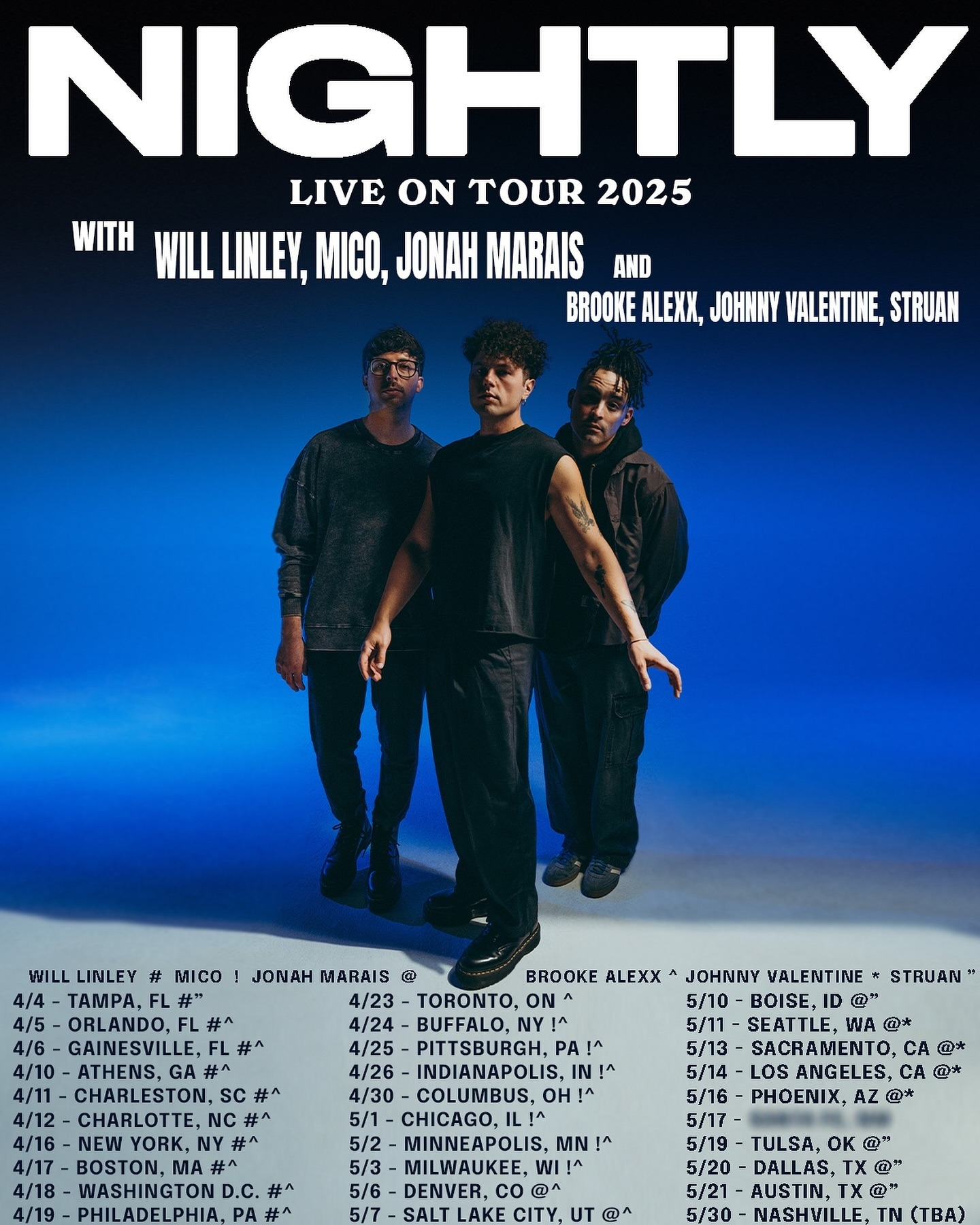 Nightly Live on 2025 Tour Poster