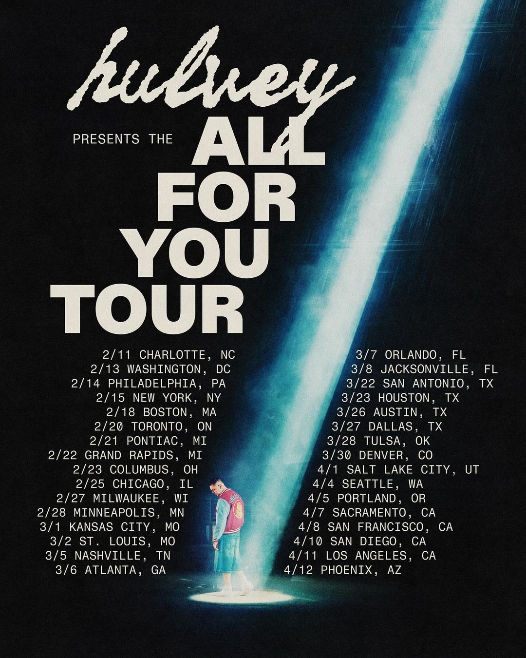 Hulvey THE ALL FOR YOU TOUR Poster