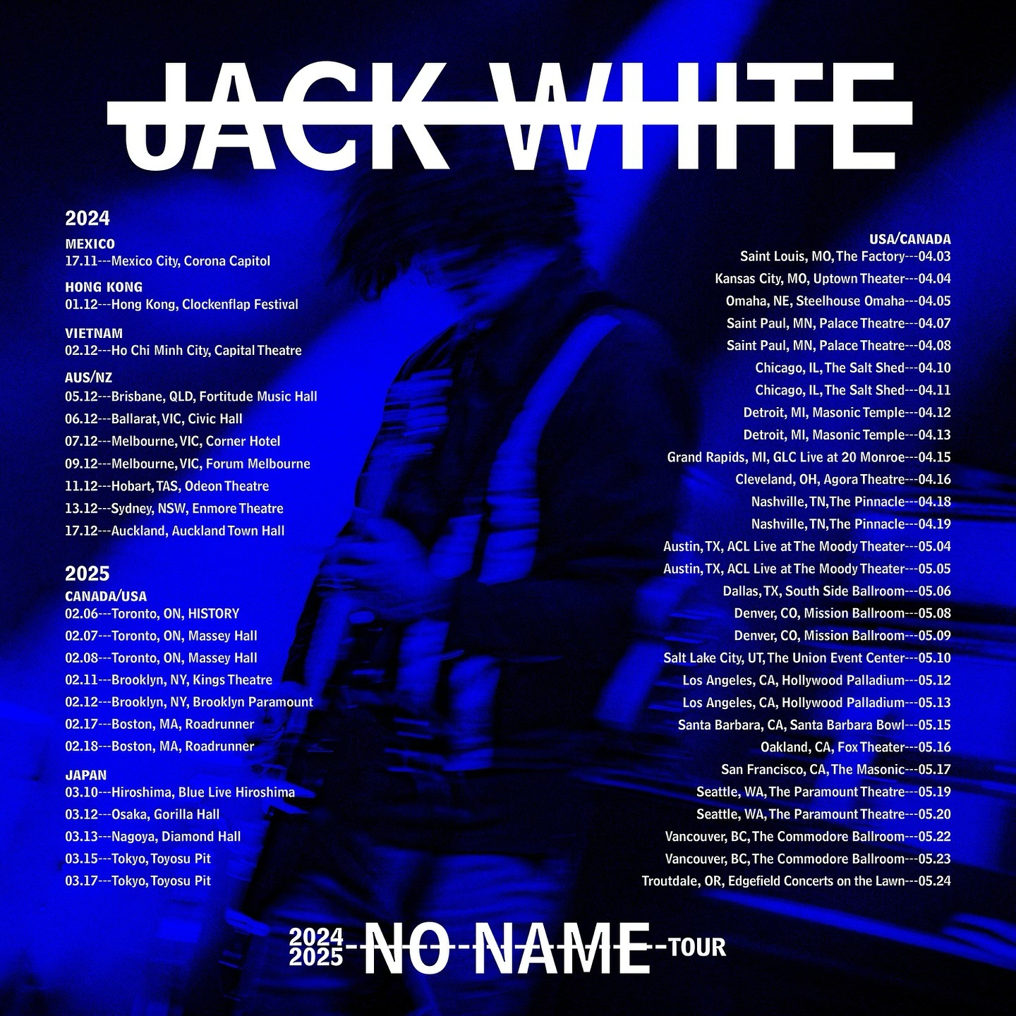 Jack White the No Name Tour 2025