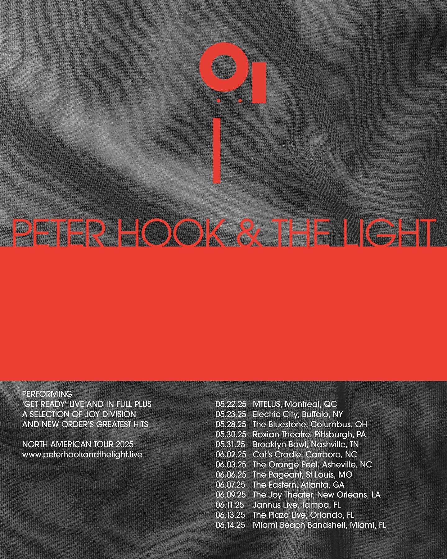 Peter Hook and The Light Tour Poster 2025