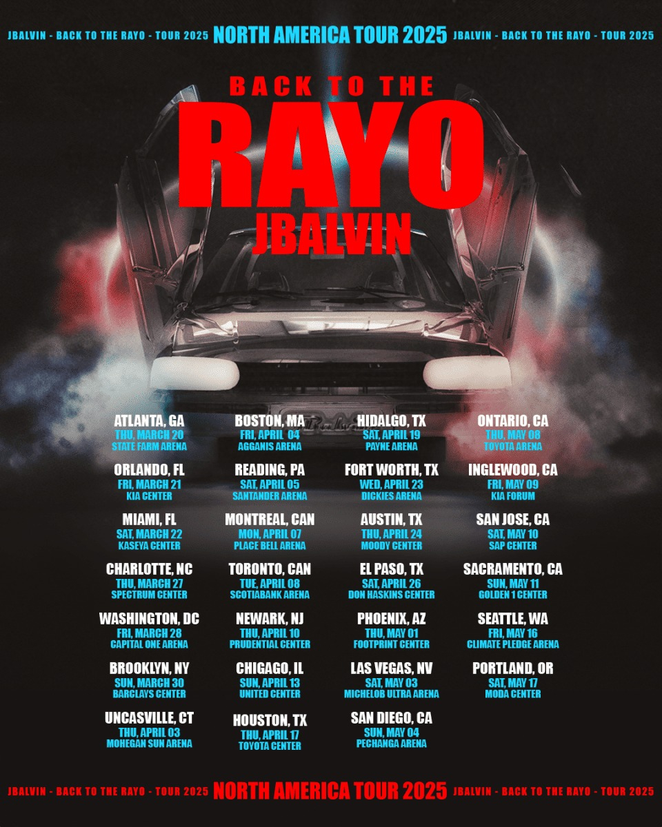 J Balvin Back to the Rayo Tour Poster 2025