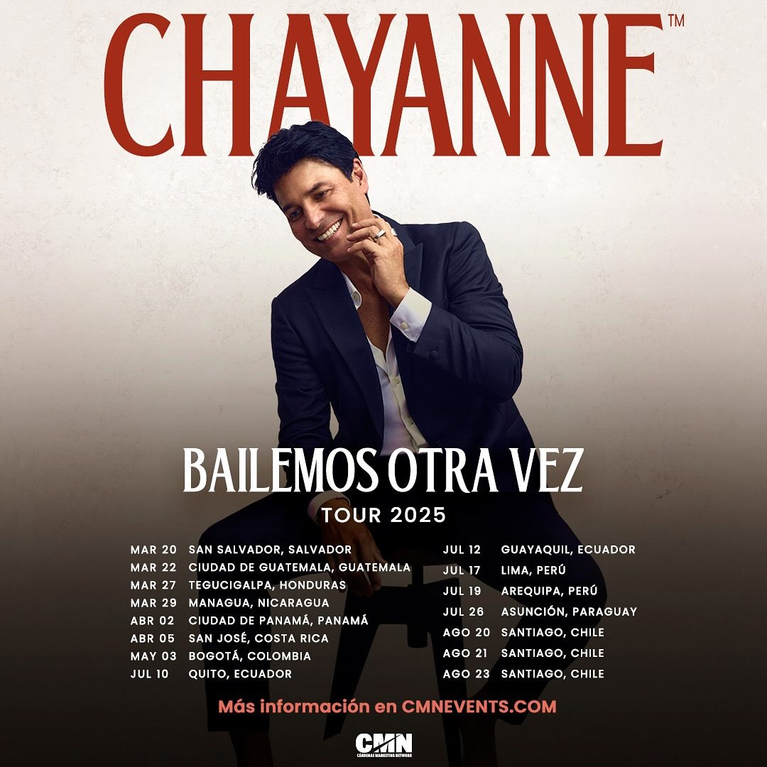 Chayanne Bailemos Otra Vez Tour Poster 2025